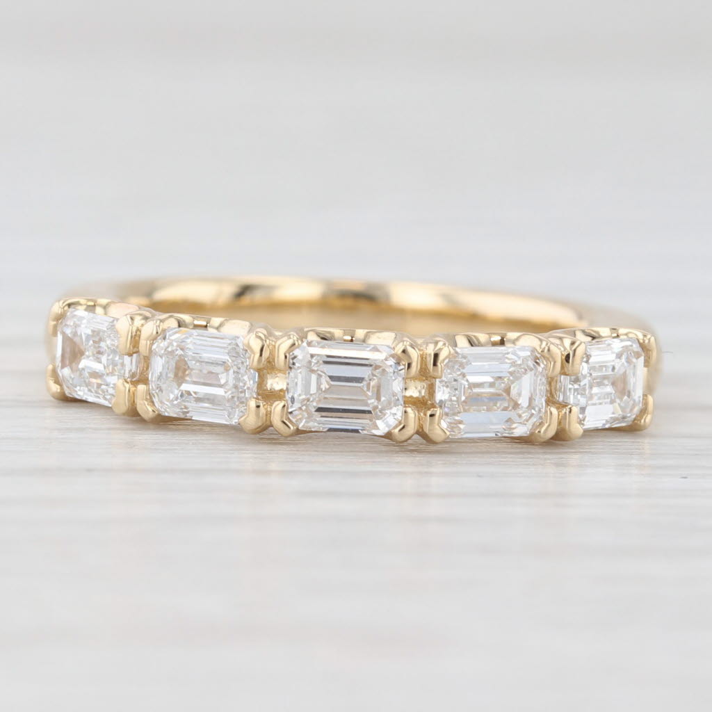 Light Gray New 1.34ctw Lab Grown Diamond Wedding Band 14k Yellow Gold Sz 6.5 Stackable Ring