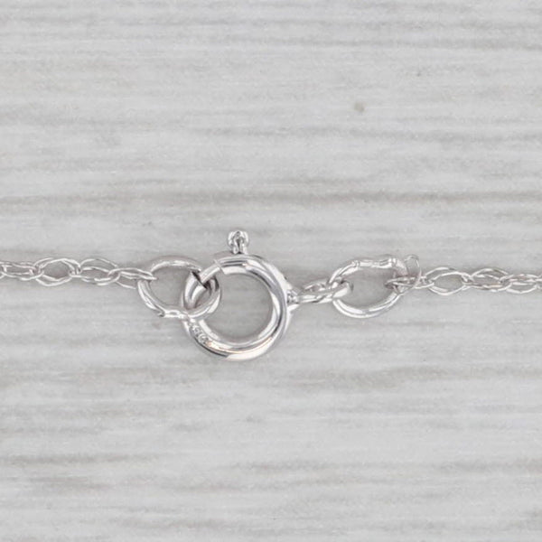 Diamond Cross Pendant Necklace 14k White Gold 18" Rope Chain