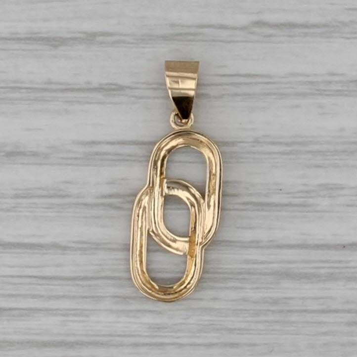 Interlocking Oval Links Pendant 18k Yellow Gold Drop