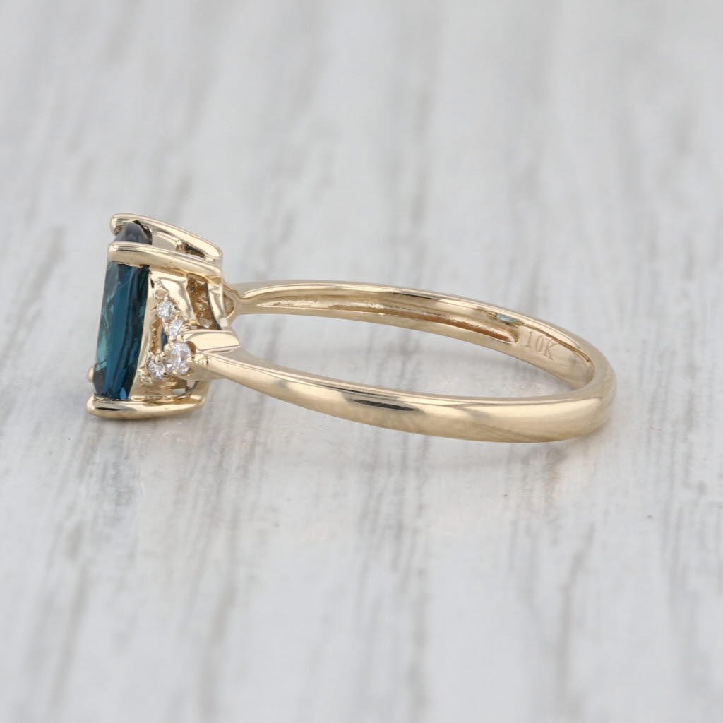 1.56ctw London Blue Topaz Diamond Ring 10k Yellow Gold Size 6.25
