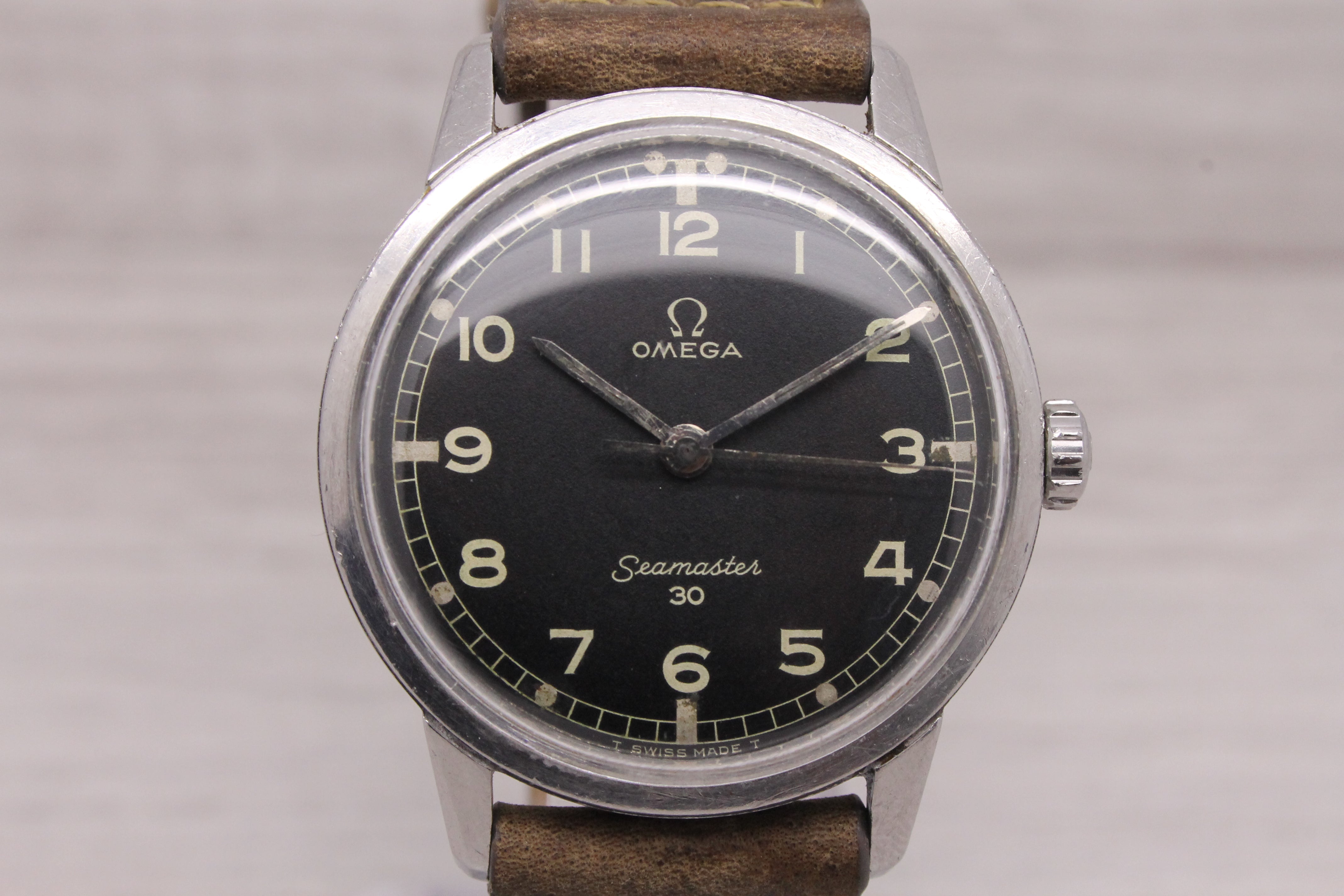 Gray Vintage 1964 Omega Seamaster 30 Mens 35mm Steel Watch c.286 135.007-64 RARE DIAL