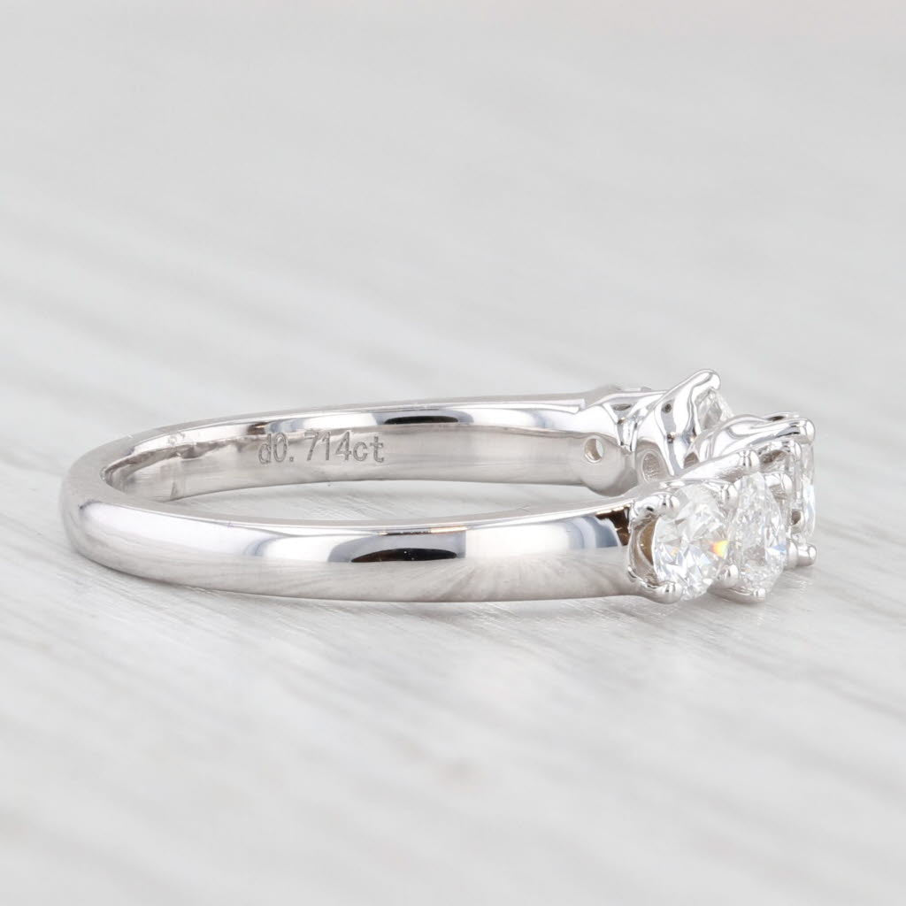 Light Gray New 0.71ctw Diamond Wedding Band 14k White Gold Stackable Anniversary Ring 6.5