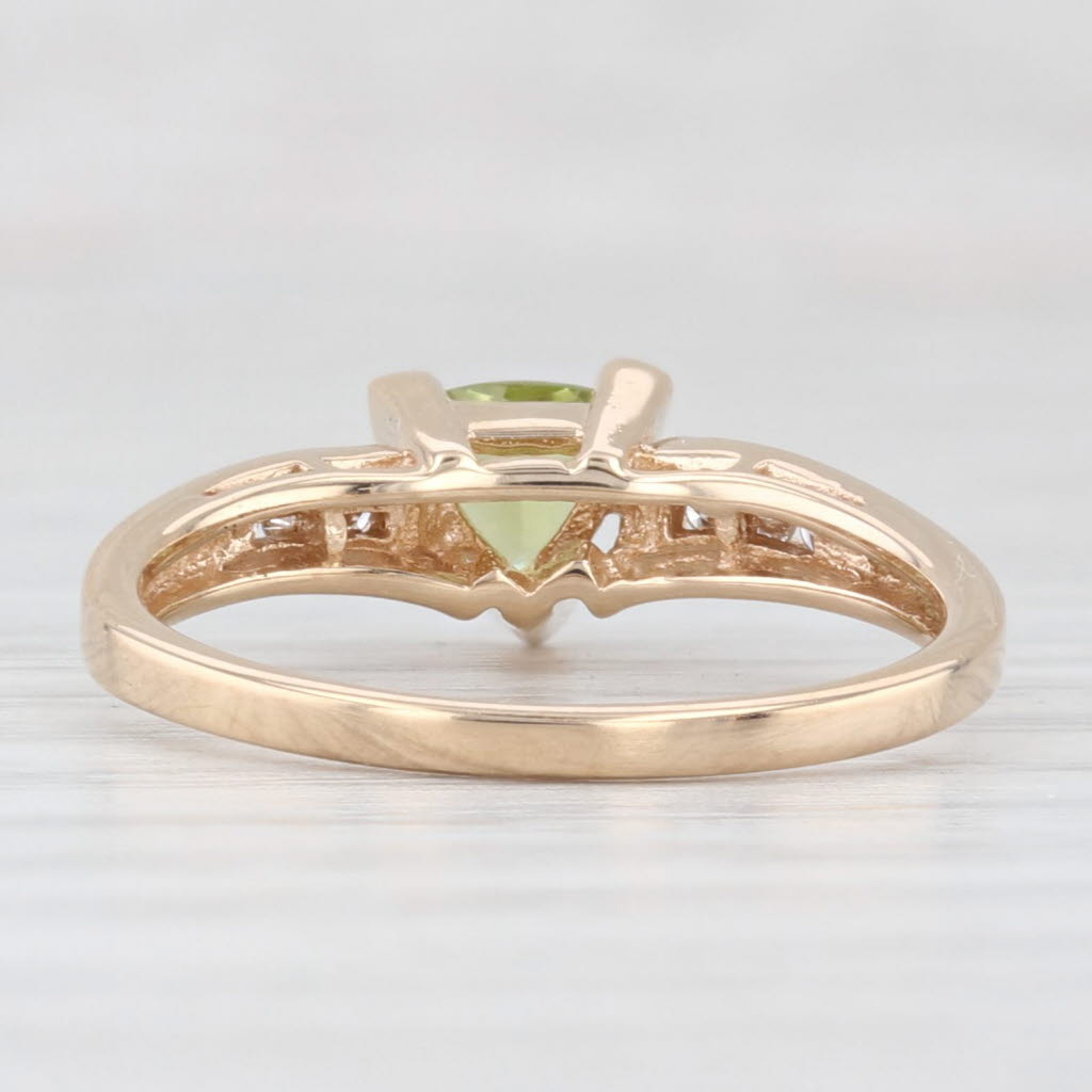 Light Gray 0.56ctw Peridot Diamond Ring 14k Yellow Gold Size 6.25