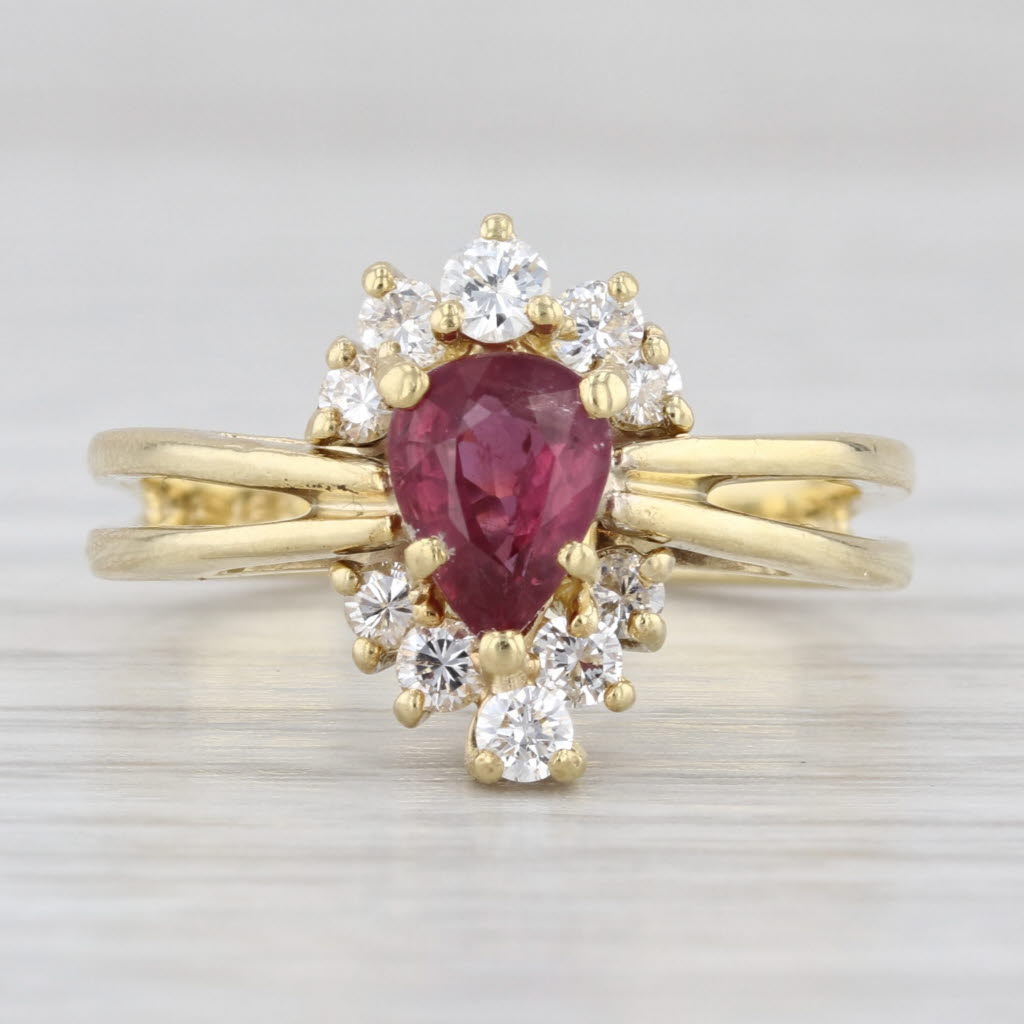 1.12ctw Ruby Diamond Ring 18k Yellow Gold Size 6.75