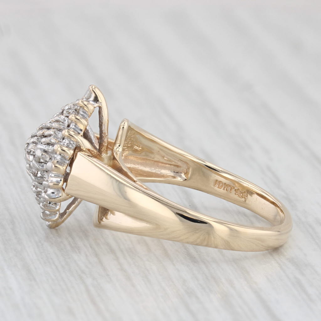 Light Gray 0.18ctw Diamond Cluster Ring 10k Yellow Gold Size 6.25
