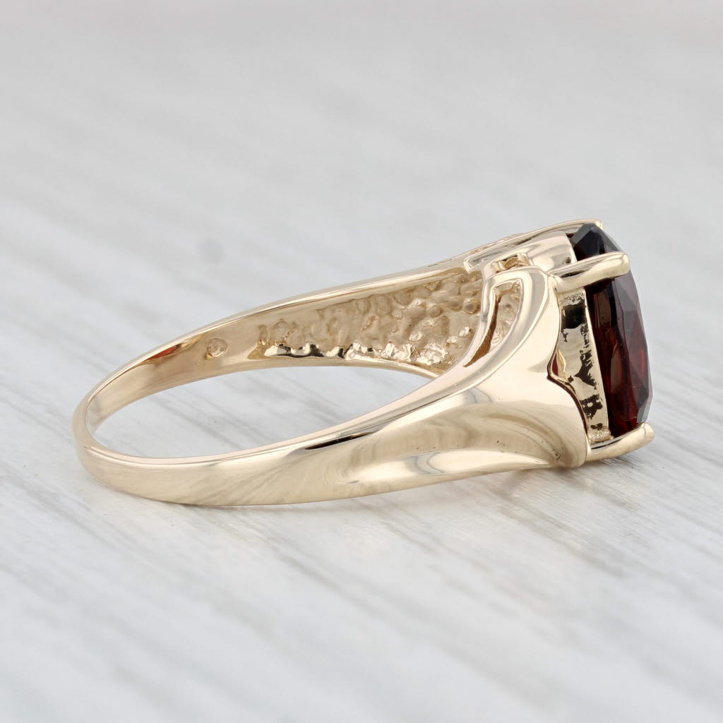 Light Gray 3ctw Garnet Ring 10k Yellow Gold Size 8 Oval Solitaire