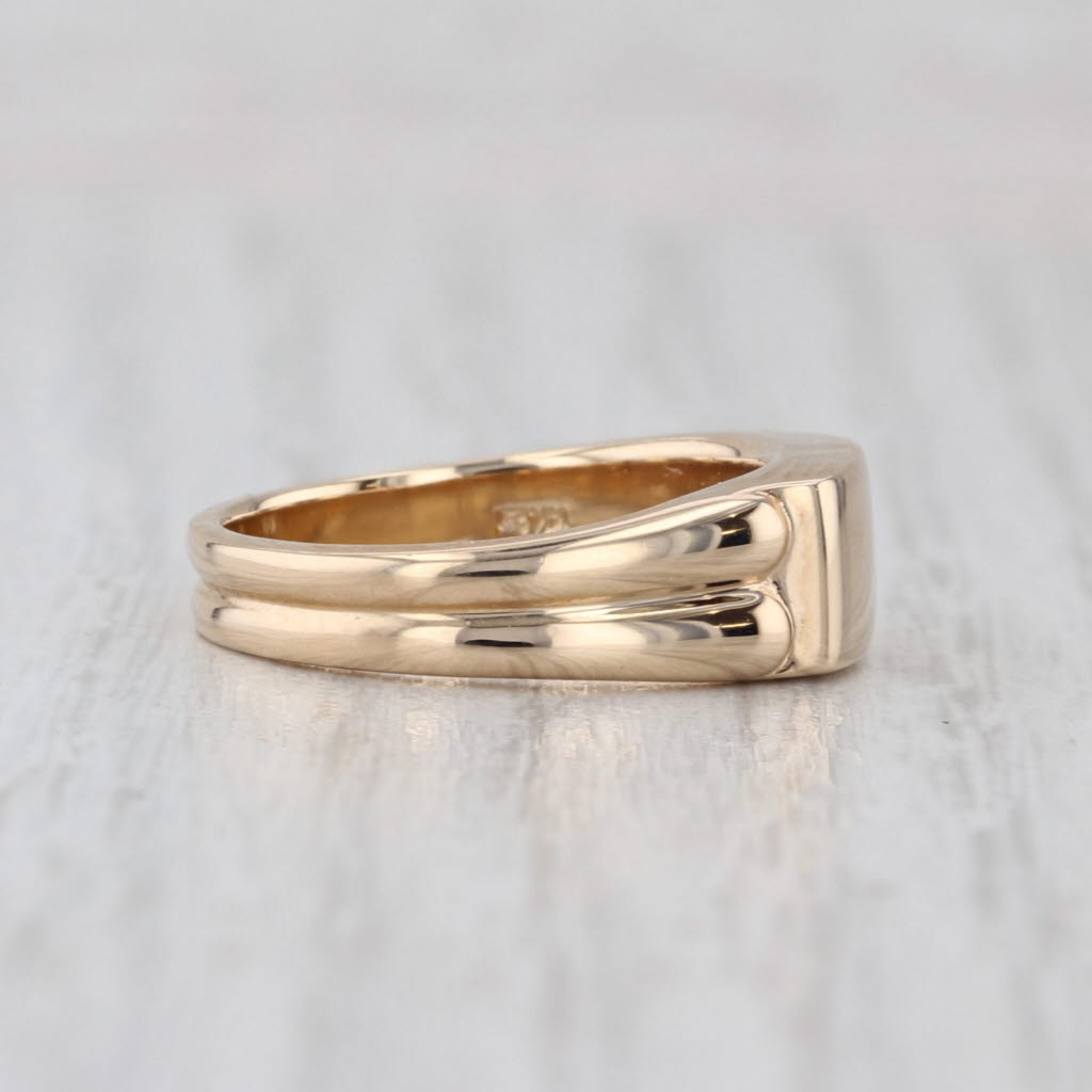 Church & Co Engravable Ring 14k Yellow Gold Size 5.25 Stackable Signet Die Cast