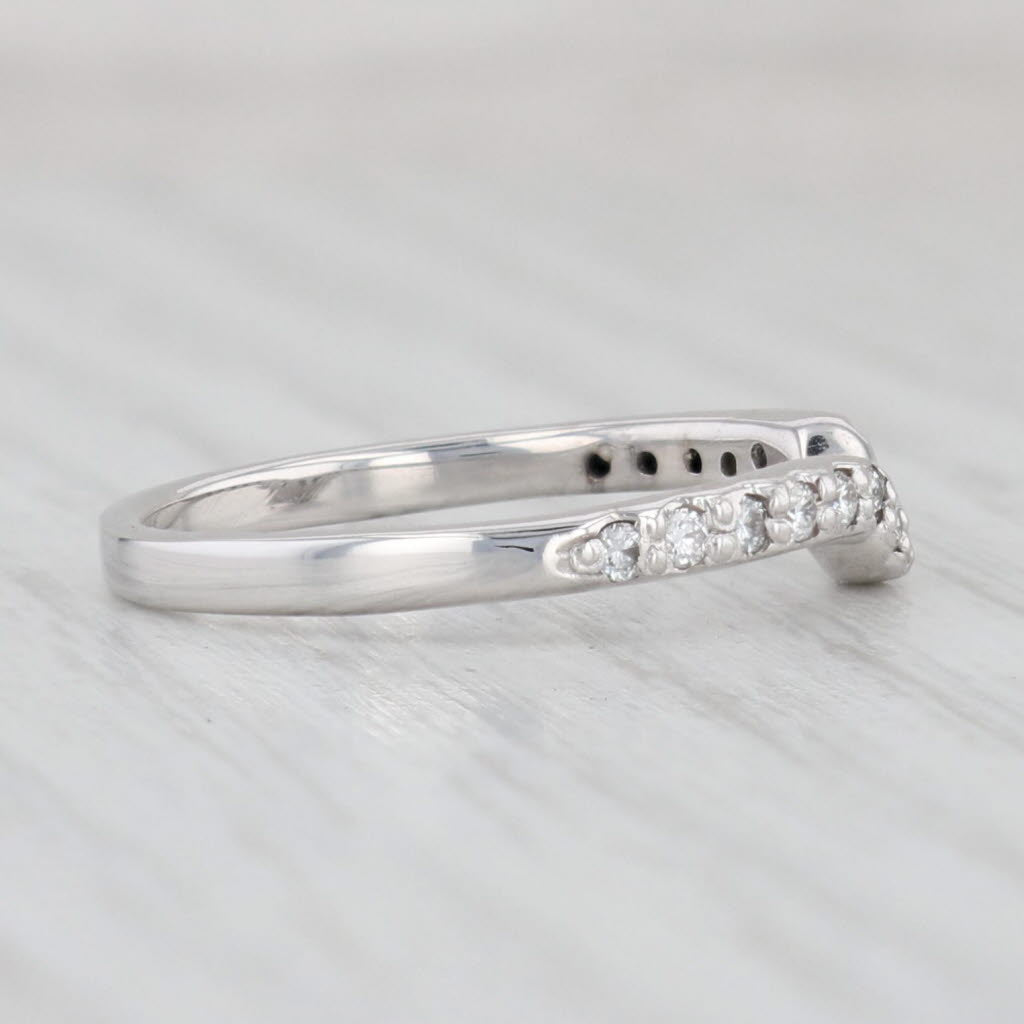 Light Gray 0.22ctw Diamond Ring Guard 14k White Gold Size 6.75 Wedding Band