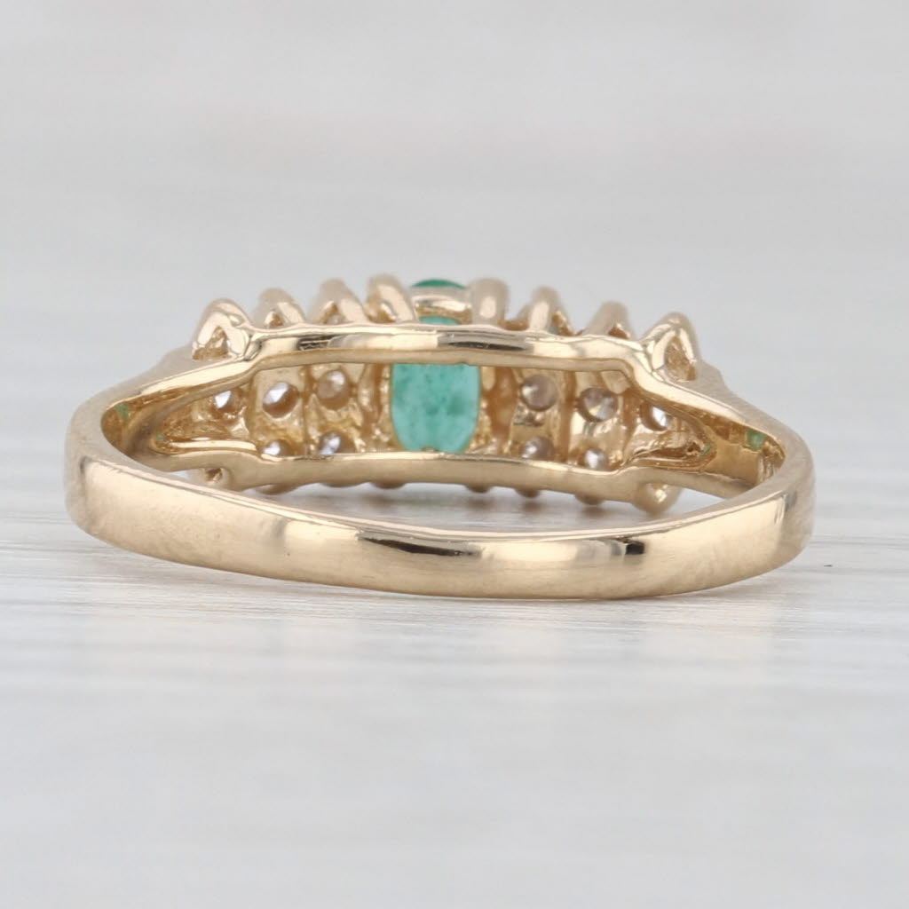 0.43ctw Emerald Diamond Tiered Pyramid Ring 14k Yellow Gold Size 6.5