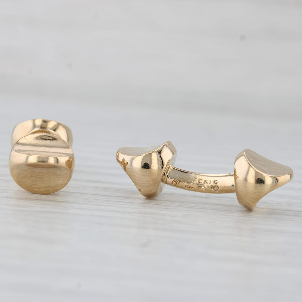 Light Gray Vintage Van Cleef Arples French Cuff Links 18k Yellow Gold Vintage Serialized