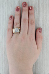 1.25ctw Princess Diamond Men's Ring 14k Yellow White Gold Size 10.25