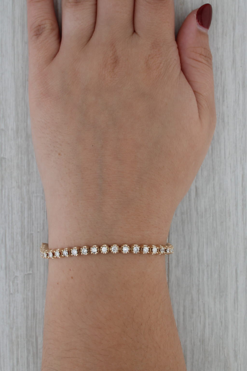 3ctw Diamond Tennis Bracelet 14k Yellow Gold 6.5" 4.4mm