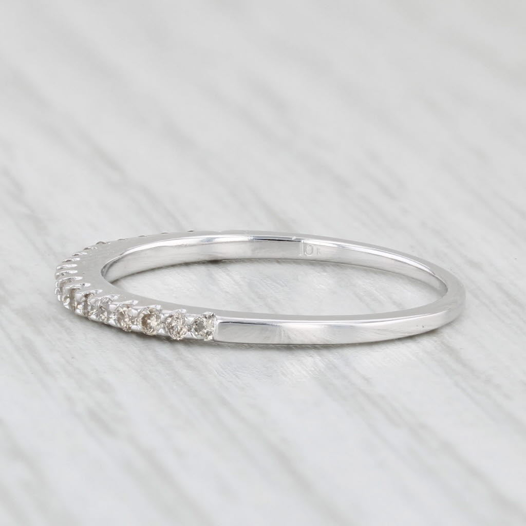 Light Gray 0.18ctw Diamond Wedding Band 10k White Gold Size 6 Anniversary Stackable Ring