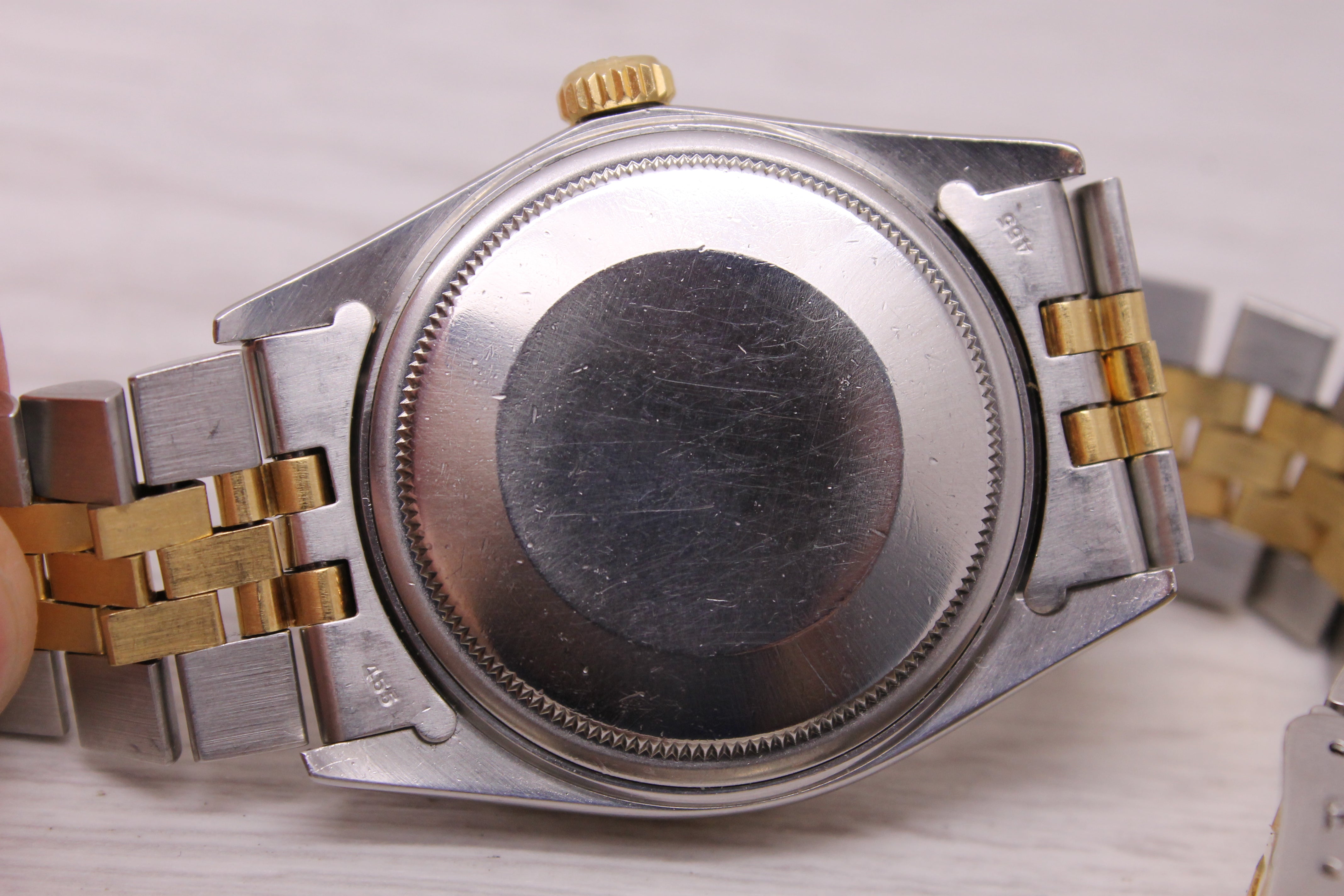 Vintage 1984 Rolex Datejust 16013 Mens Steel 18k Watch Diamond Bezel & MOP Dial
