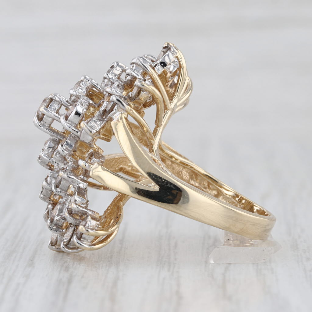 5ctw Brown Diamond Cluster Cocktail Ring 14k Yellow Gold Size 8.5