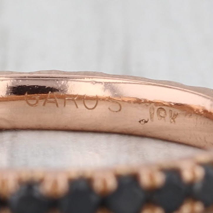 0.85ctw Black Diamond Eternity Band 18k Rose Gold Stackable Wedding Ring Sz 5.5
