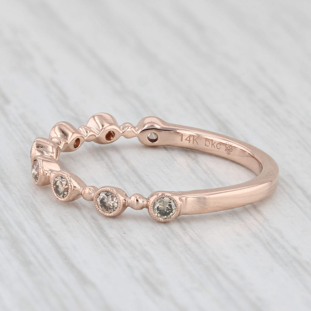 Light Gray New Beverley K 0.20ctw Diamond Stackable Ring 14k Rose Gold Size 7 Wedding Band
