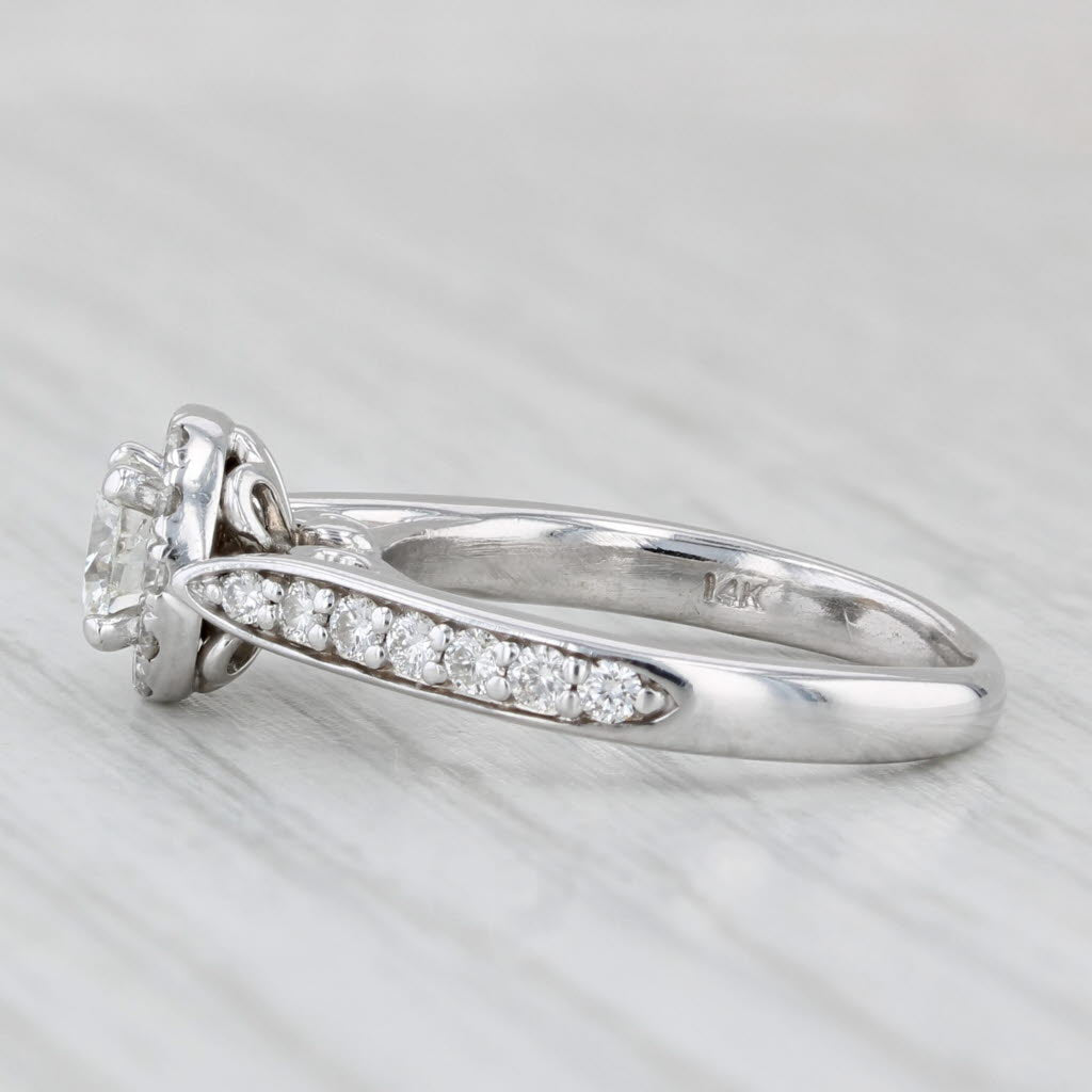 Light Gray 0.83ctw The Leo Diamond Engagement Ring Round Halo 14k White Gold Size 4.75