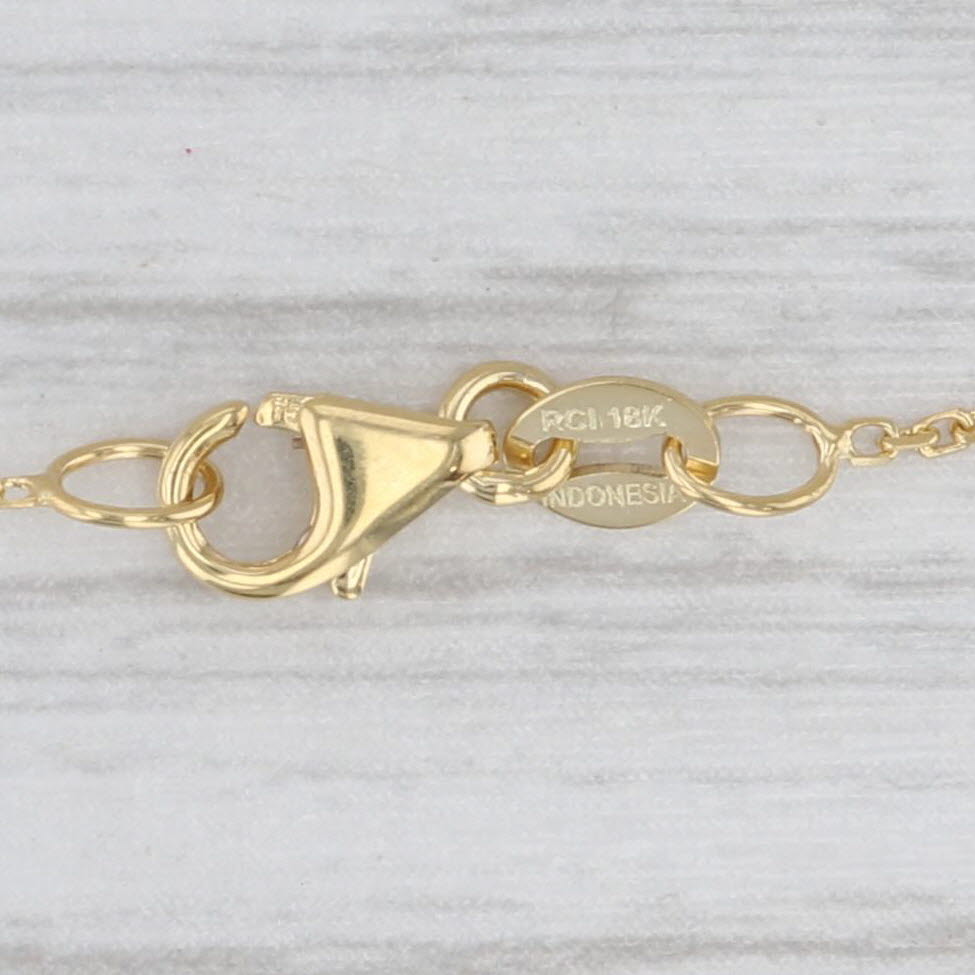 Light Gray Diamond Solitaire Small Open Heart Pendant Necklace 18k Yellow Gold Cable Chain
