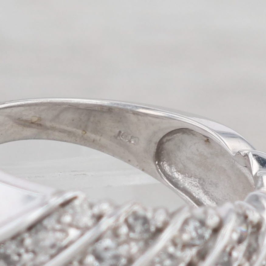 Gray 0.75ctw Diamond Scalloped Ring 10k White Gold Size 8