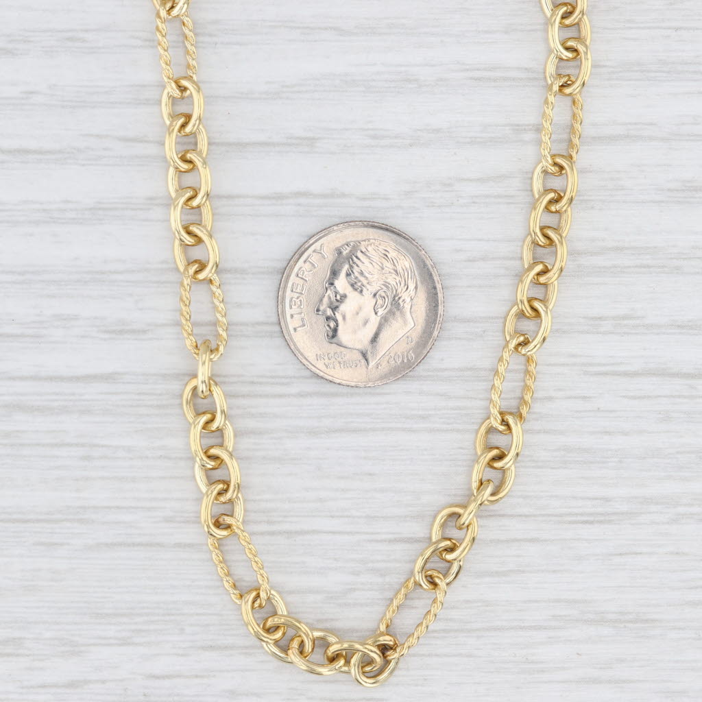 Light Gray David Yurman Cable Chain Necklace 18k Yellow Gold 16.5" 5.4mm Ring Toggle Clasp
