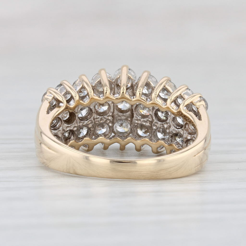 Light Gray 2.03ctw Tiered Diamond Pyramid Ring 14k Yellow Gold Size 6.75 Stackable
