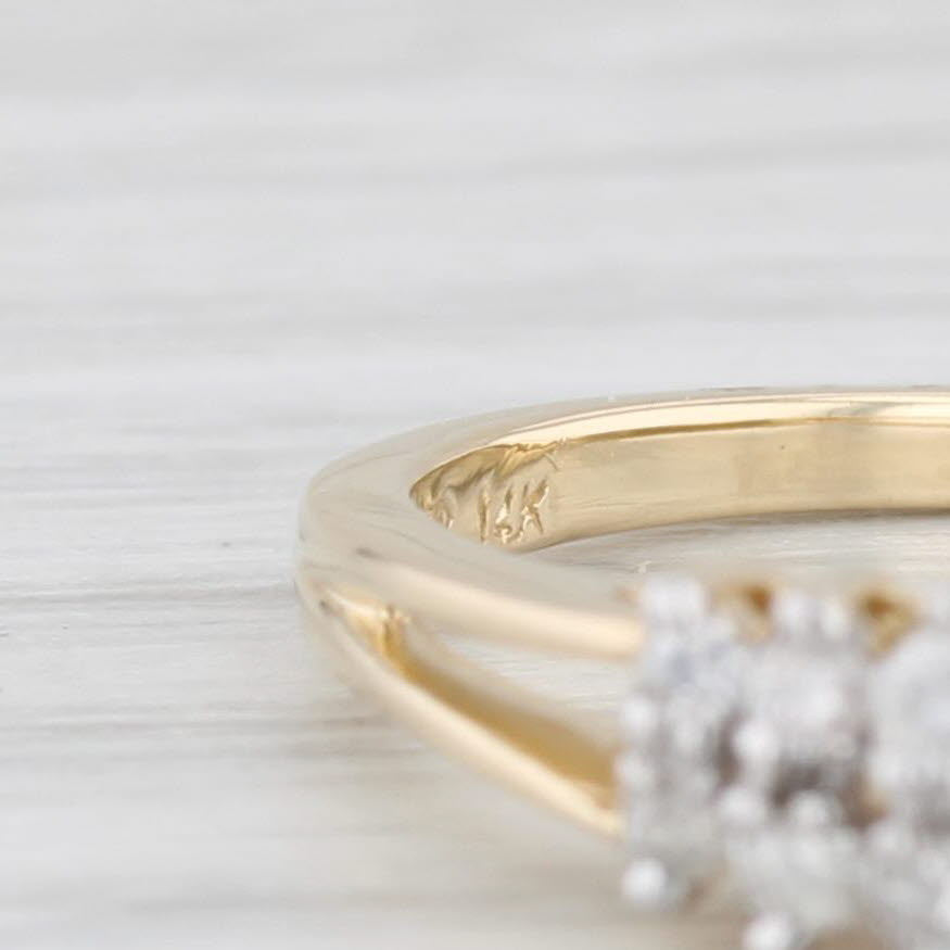 Light Gray 0.18ctw Tiered Diamond Pyramid Ring 14k Yellow Gold Size 6.25 Stackable