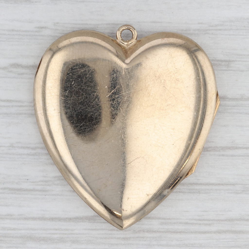 Vintage Engravable Heart Picture Locket Pendant Gold Filled Opens Hayward