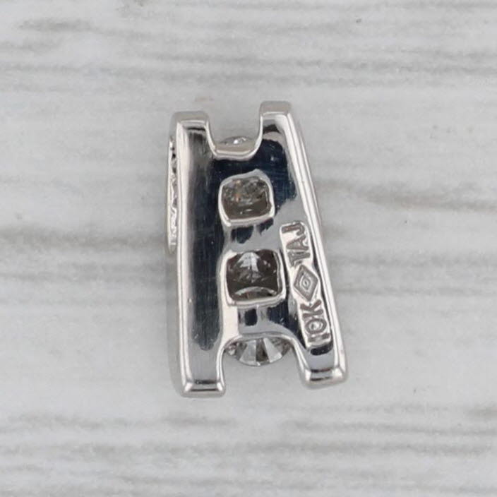 Gray 0.15ctw Diamond 3-Stone Journey Pendant Small Floating Drop 10k White Gold