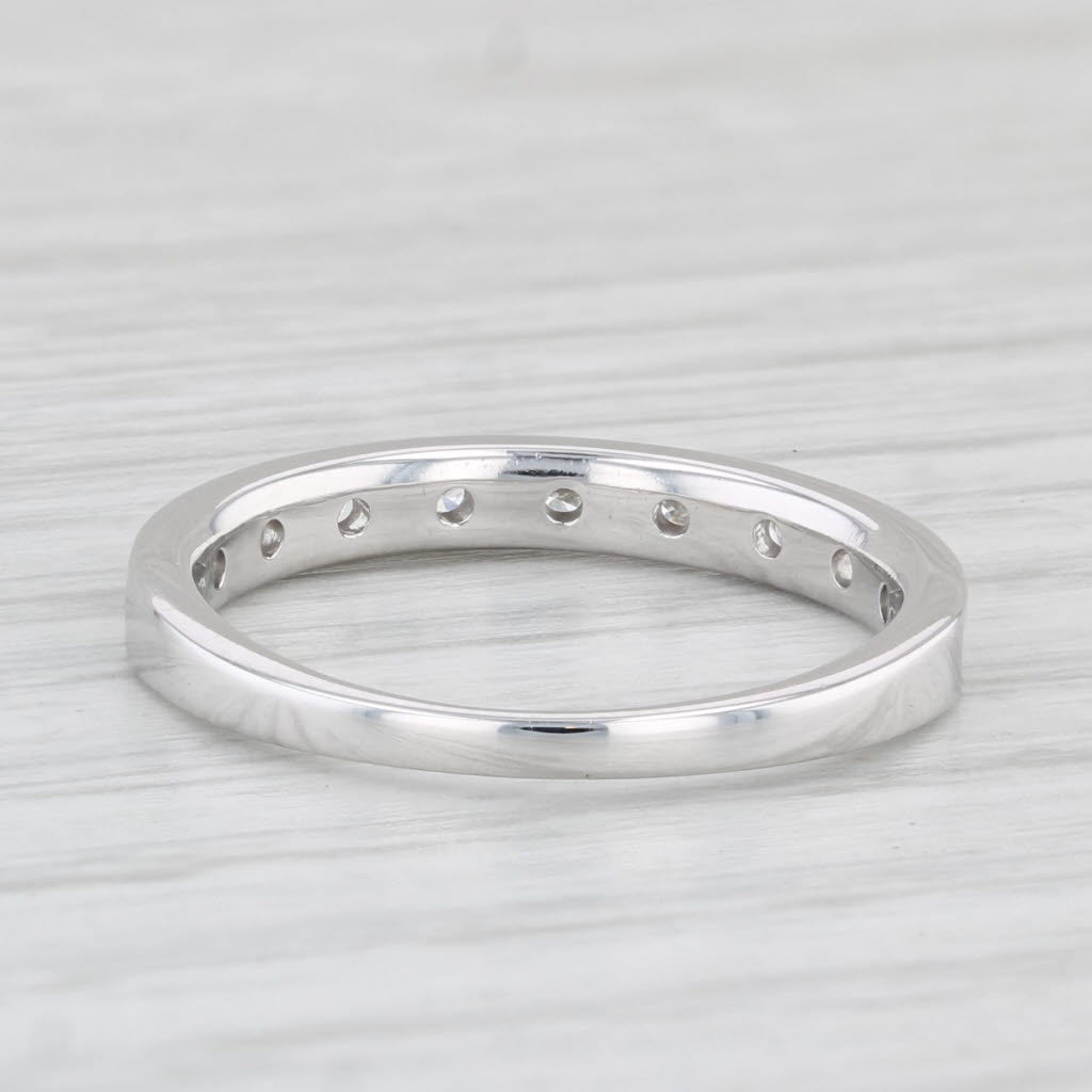 Light Gray 0.36ctw Diamond Wedding Band 14k White Gold Size 5.25 Stackable Anniversary Ring