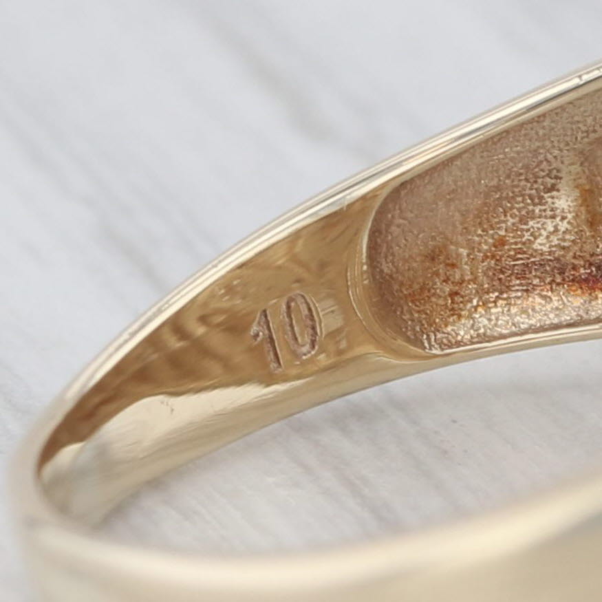 Light Gray Men's 0.40ctw Cubic Zirconia Pharaoh Ring 10k Yellow Gold Size 12.5