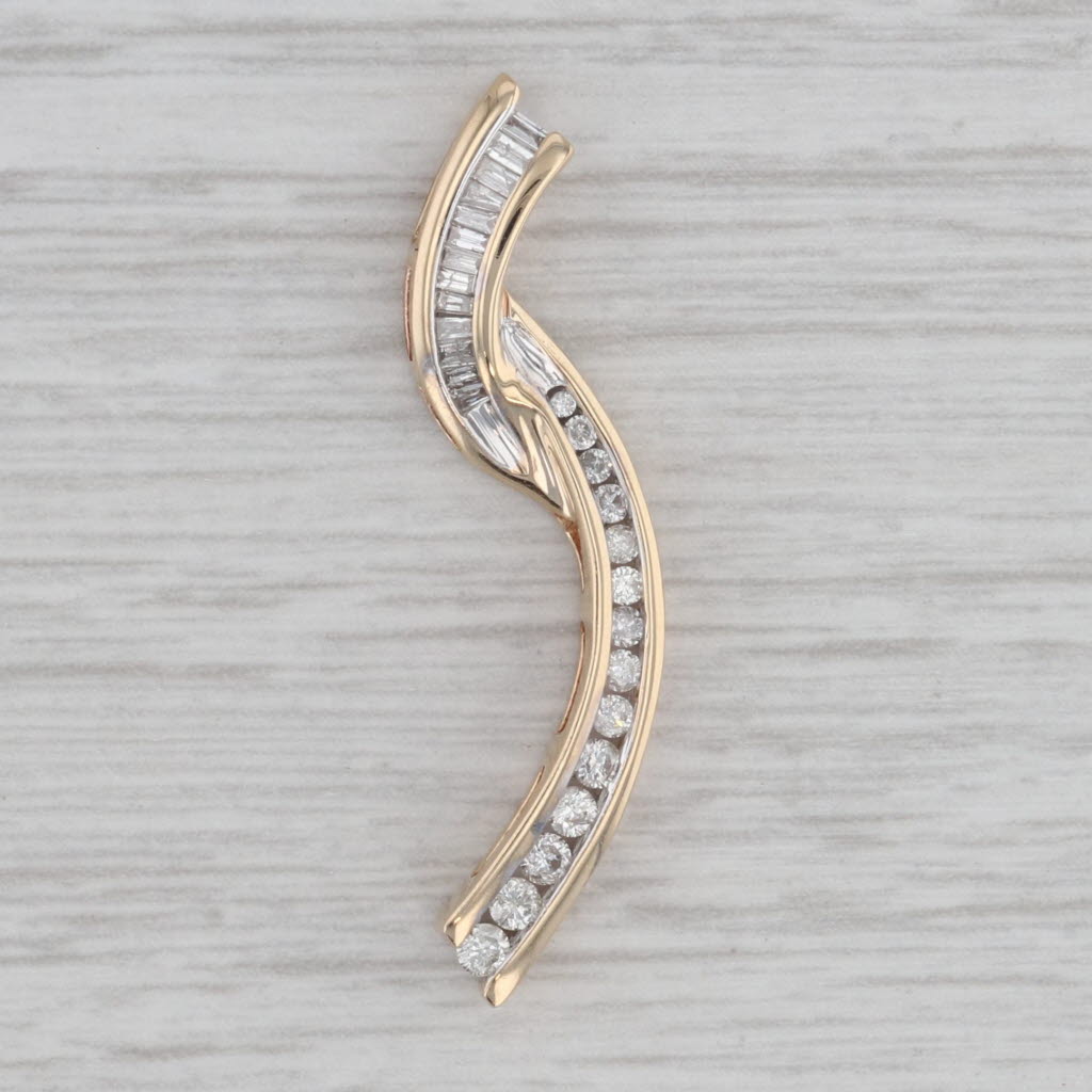 Gray 0.40ctw Diamond Journey Pendant 10k Yellow Gold