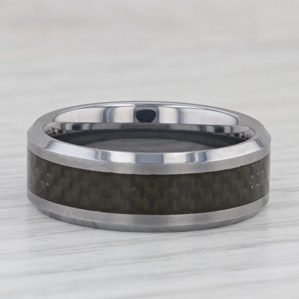 Light Gray New 0.15ctw Diamond Tungsten Carbide Ring Men's Wedding Band Size 11