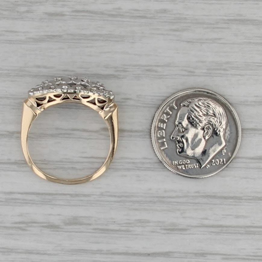 Vintage Diamond Princess Ring 10k White Yellow Gold Size 5.25