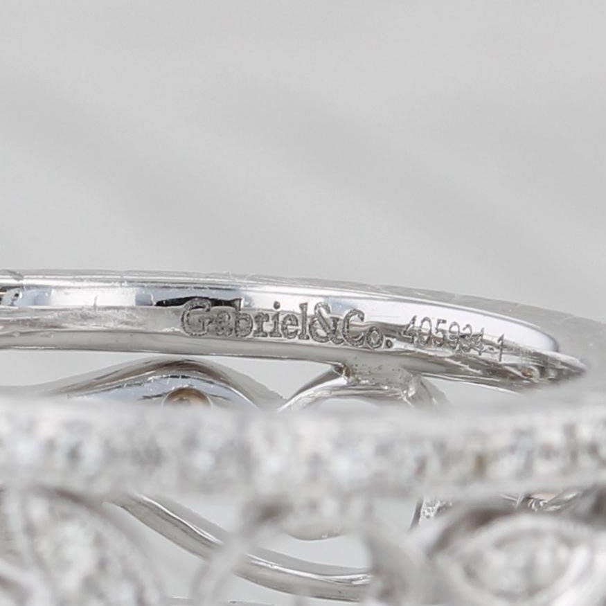 Gray Gabriel & Co 0.27ctw Diamond Floral Openwork Ring 14k White Gold Size 5.25 Band