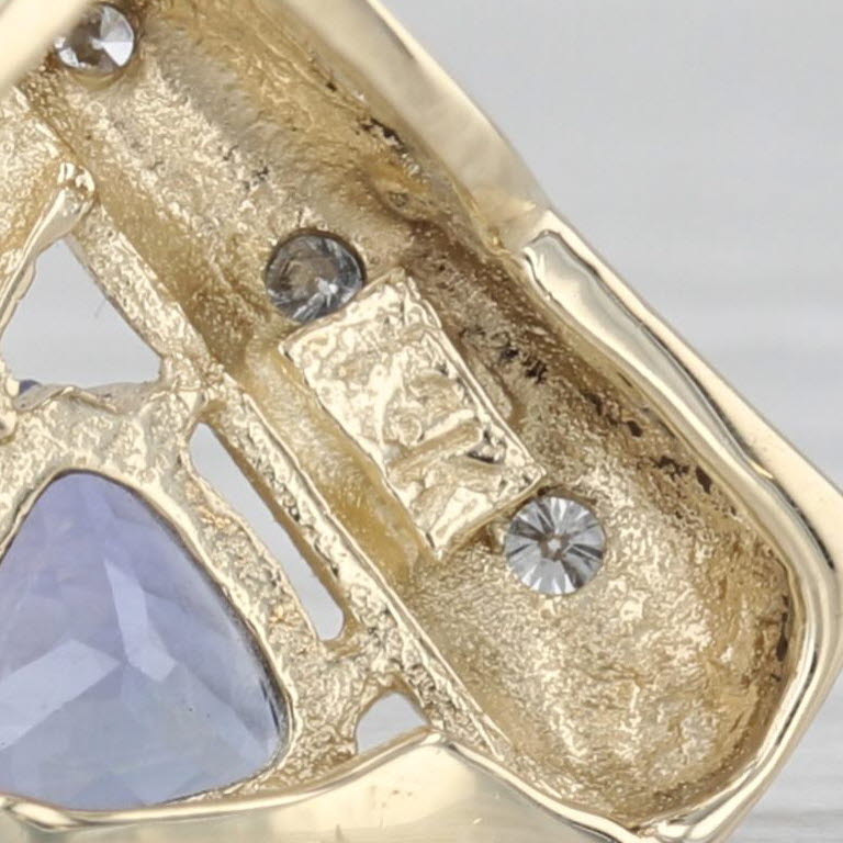 0.94ctw Tanzanite Diamond X Cross Over Pendant 14k Yellow Gold