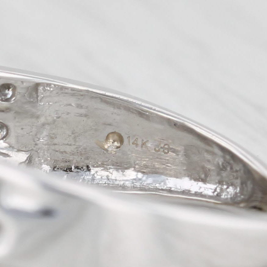 Light Gray 1.13ctw Round Diamond 3-Stone Ring 14k White Gold Size 7.25 Engagement Bridal