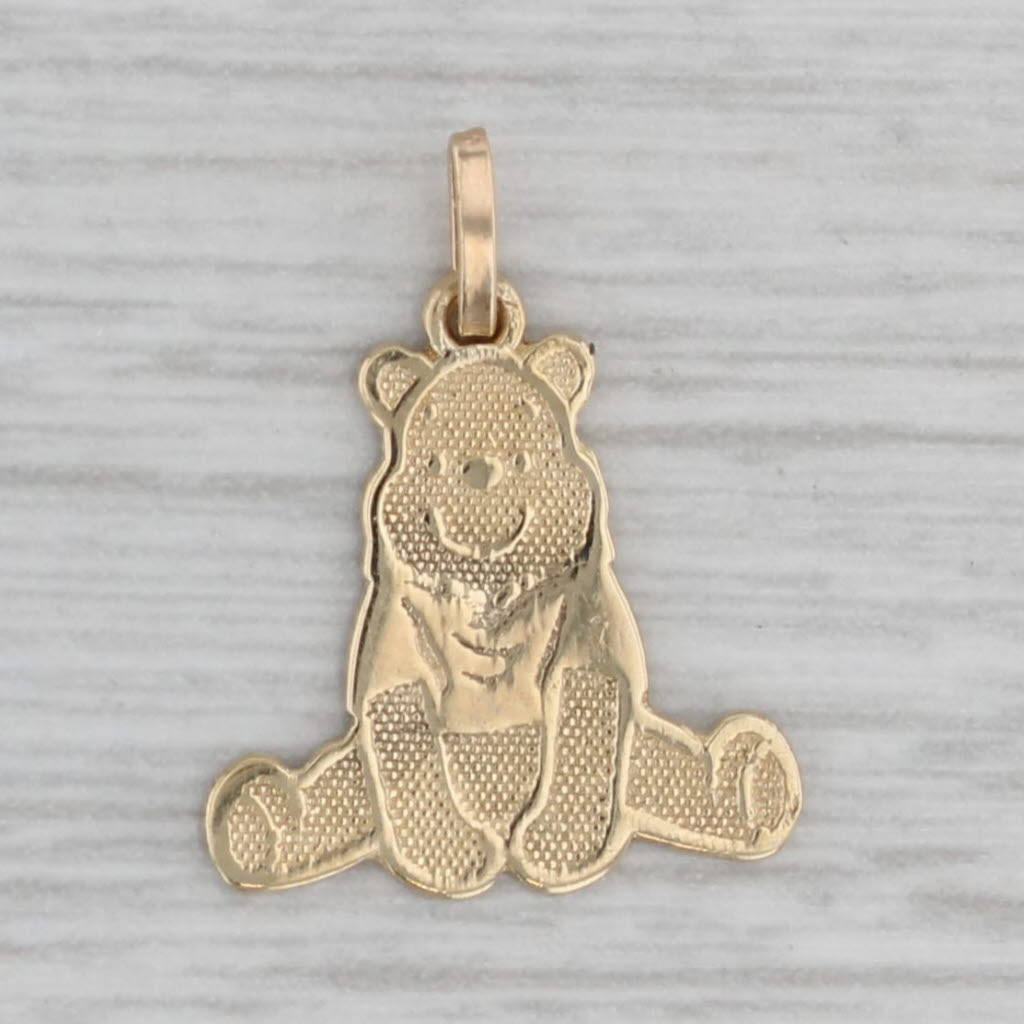 Gray Winnie the Pooh Pendant 10k Yellow Gold Disney Cartoon Bear