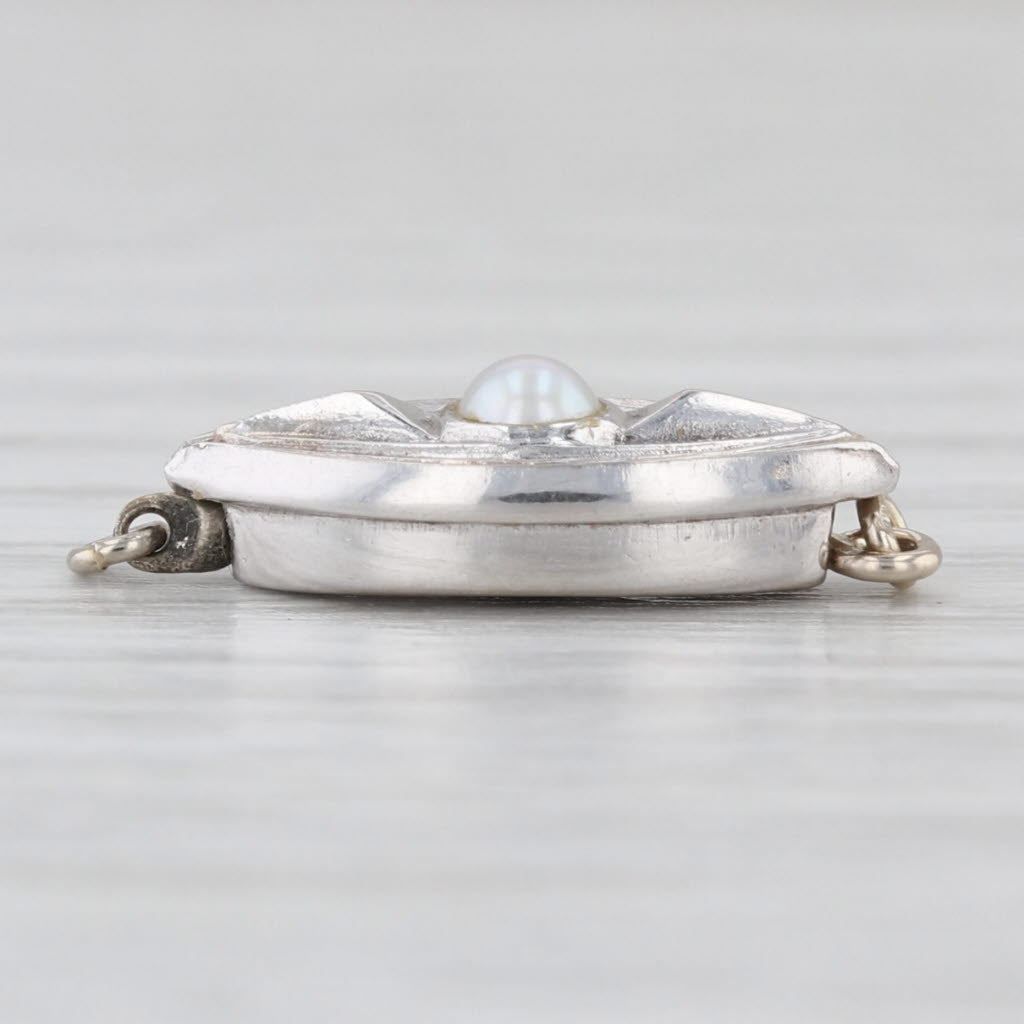 Vintage Cultured Pearl Pearl Clasp 14k White Gold Jewelry Making Findings