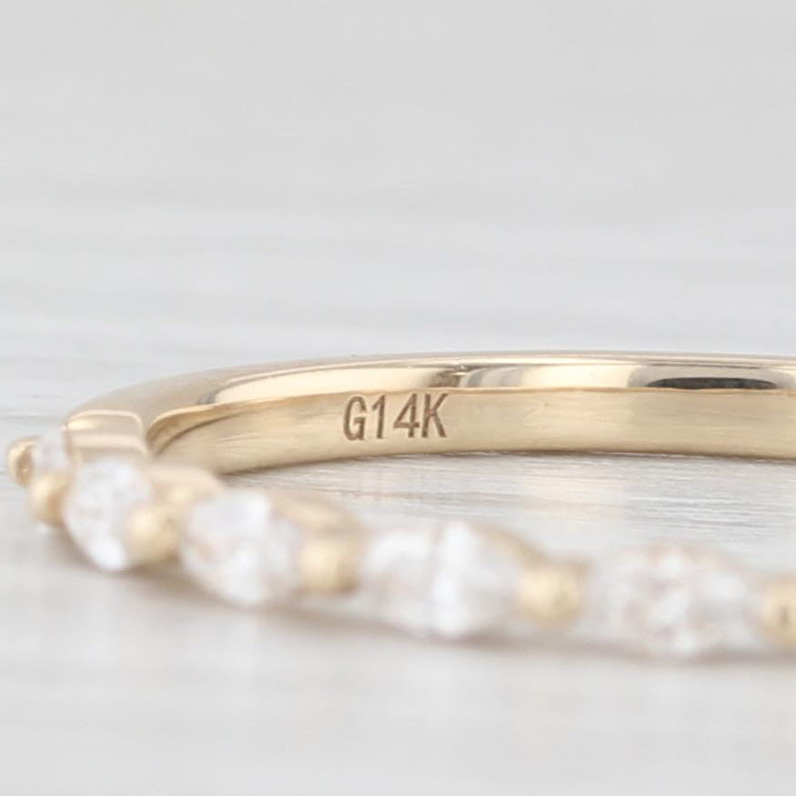 New 0.15ctw Diamond Wedding Band 14k Yellow Gold Stackable Anniversary Ring 6.5