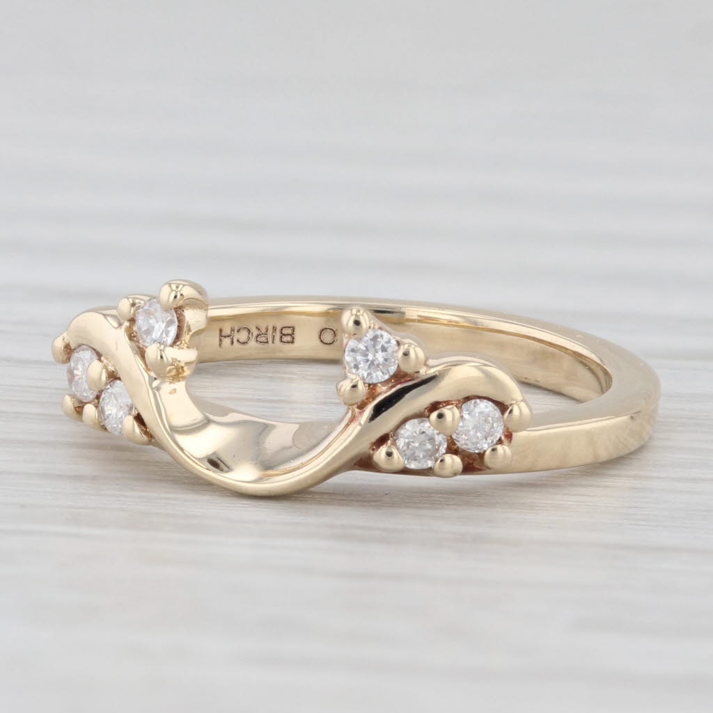 Light Gray 0.10ctw Diamond Wedding Band Guard Enhancer Band 10k Yellow Gold Size 5