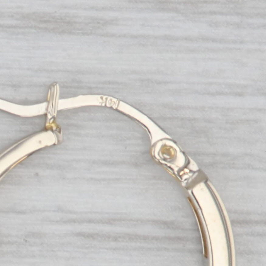 Gray 0.50ctw Diamond Hoop Earrings 14k Yellow Gold Snap Top Round Hoops