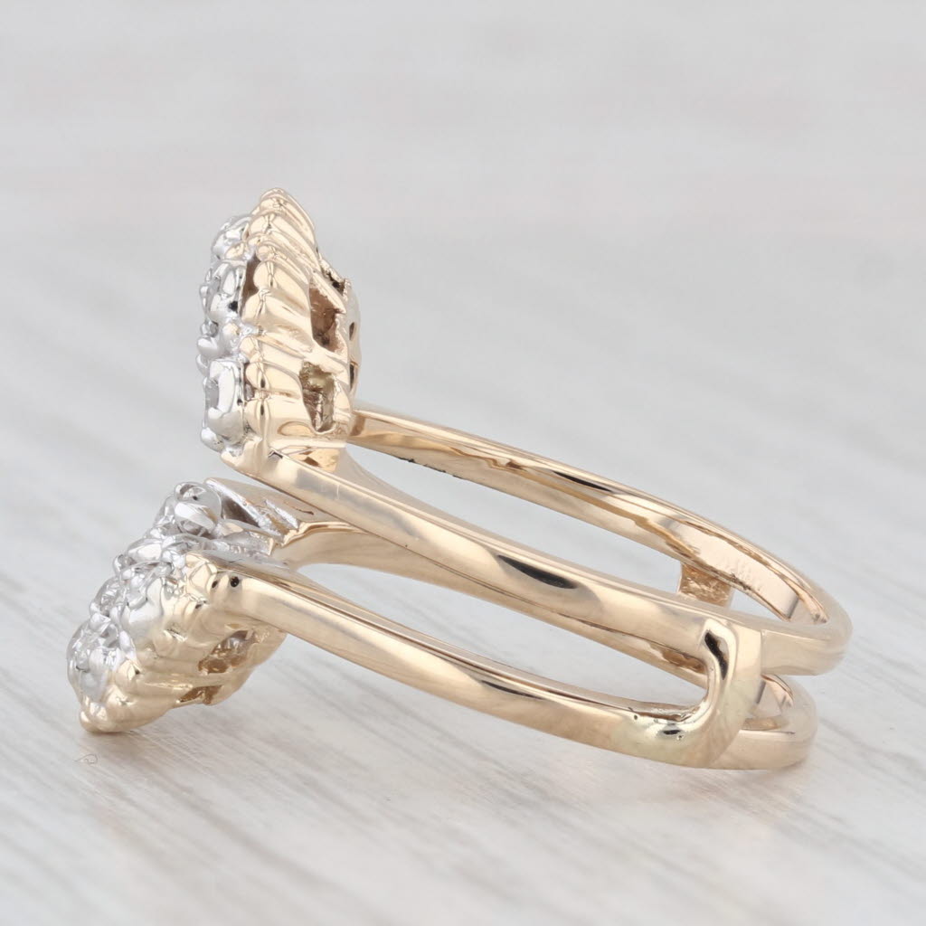 Light Gray 0.40ctw Diamond Ring Jacket Guard 14k Yellow Gold Size 6.5 Bridal