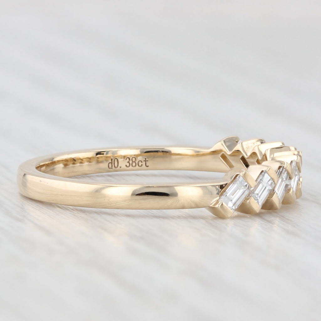 Light Gray New 0.38ctw Diamond Wedding Band 14k Gold Stackable Anniversary Ring Size 6.5