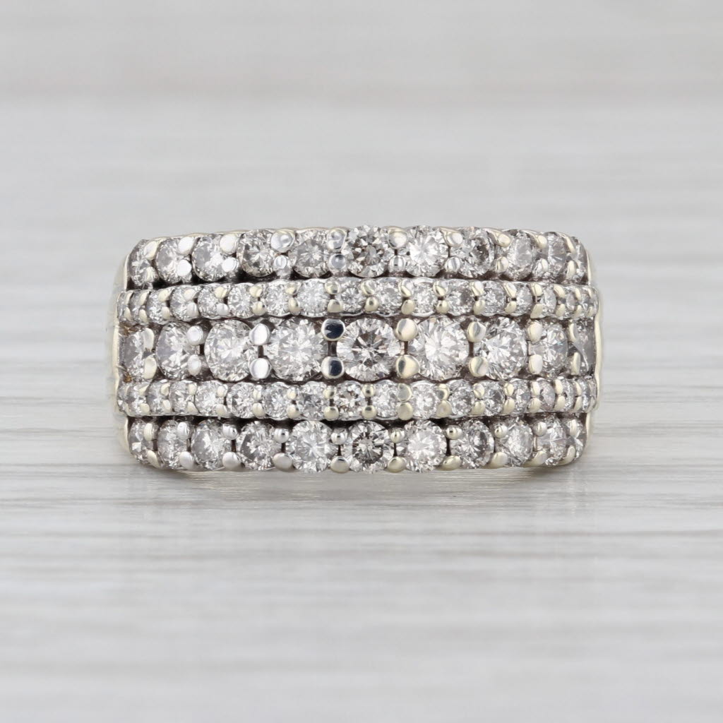 1.81ctw Diamond Multiband Ring 10k Yellow Gold Size 8 Anniversary Wedding