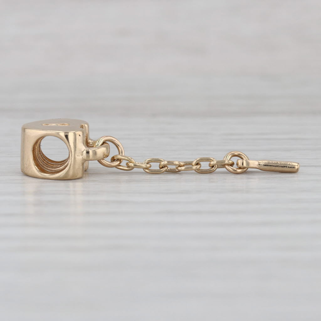 Authentic Pandora Heart Lock & Key Charm 750341 14k Gold Bead Retired