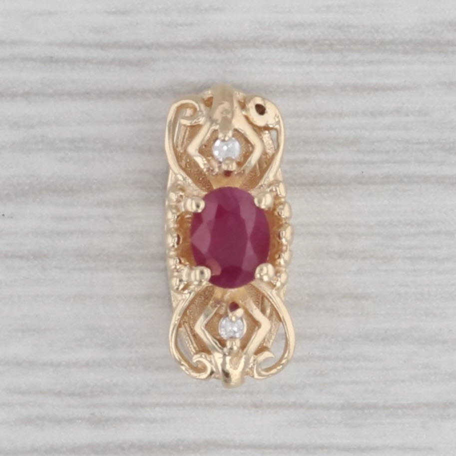 Gray 0.25ctw Ruby Diamond Slide Bracelet Charm 14k Yellow Gold Richard Klein