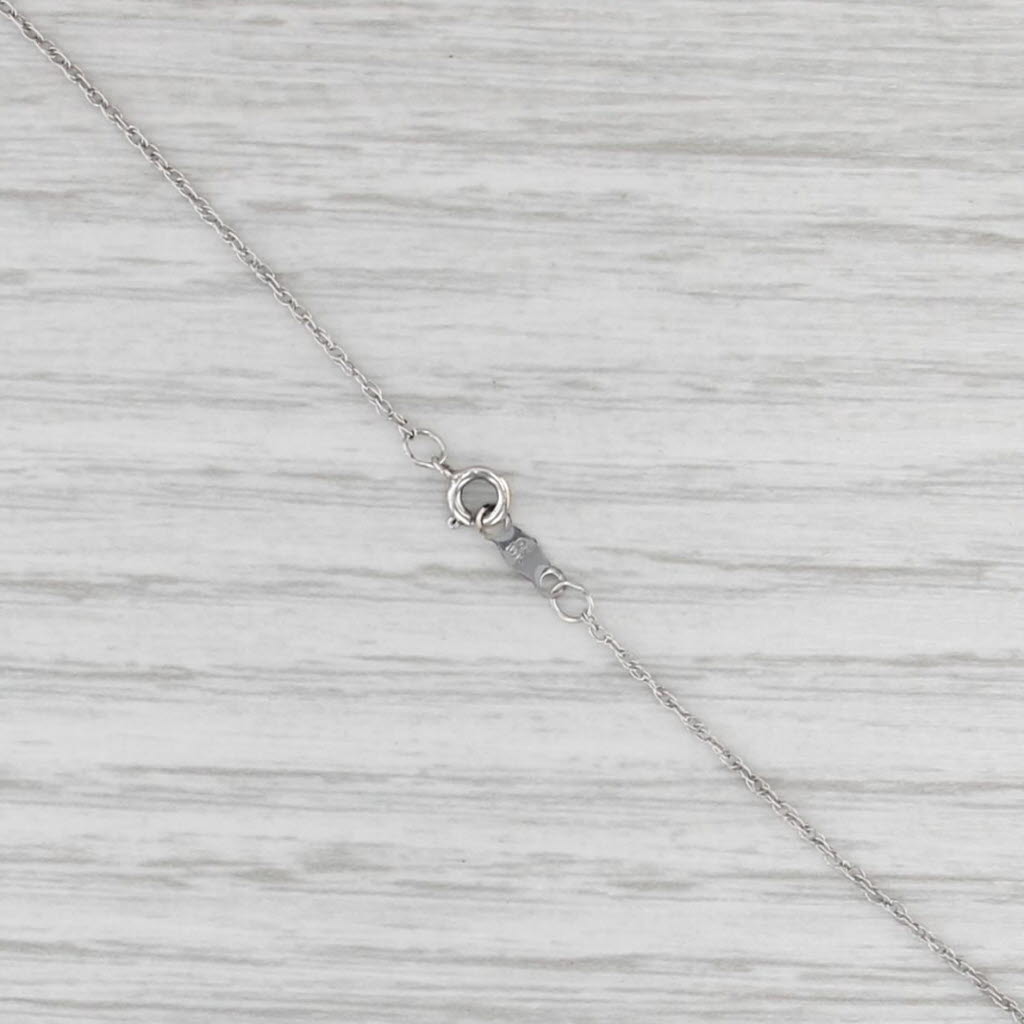 Moonstone Cultured Pearl Diamond Drop Pendant Necklace 14k White Gold Rope Chain