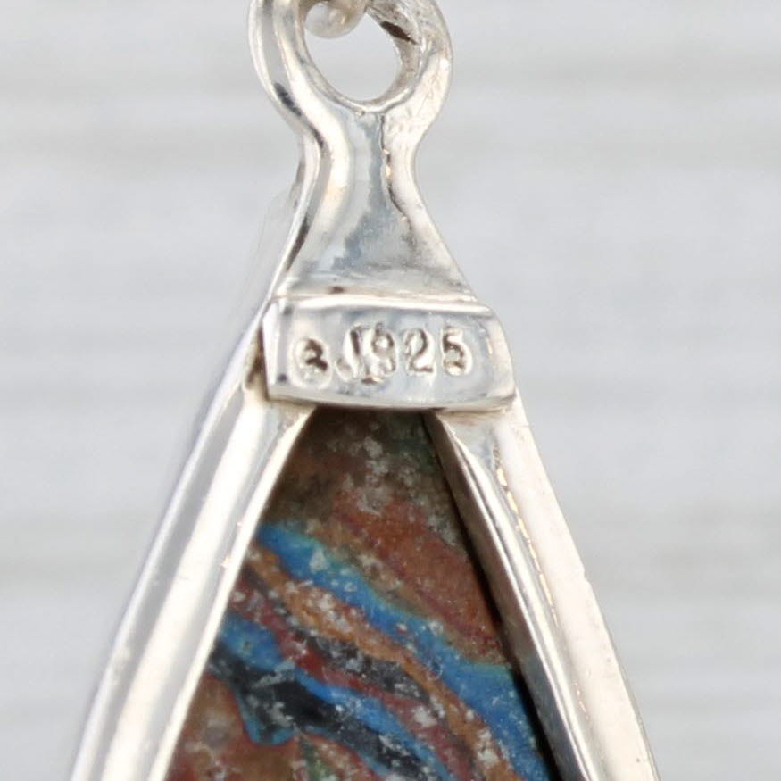 Light Gray Colorful Resin Sand Dangle Earrings Sterling Silver Hook Posts
