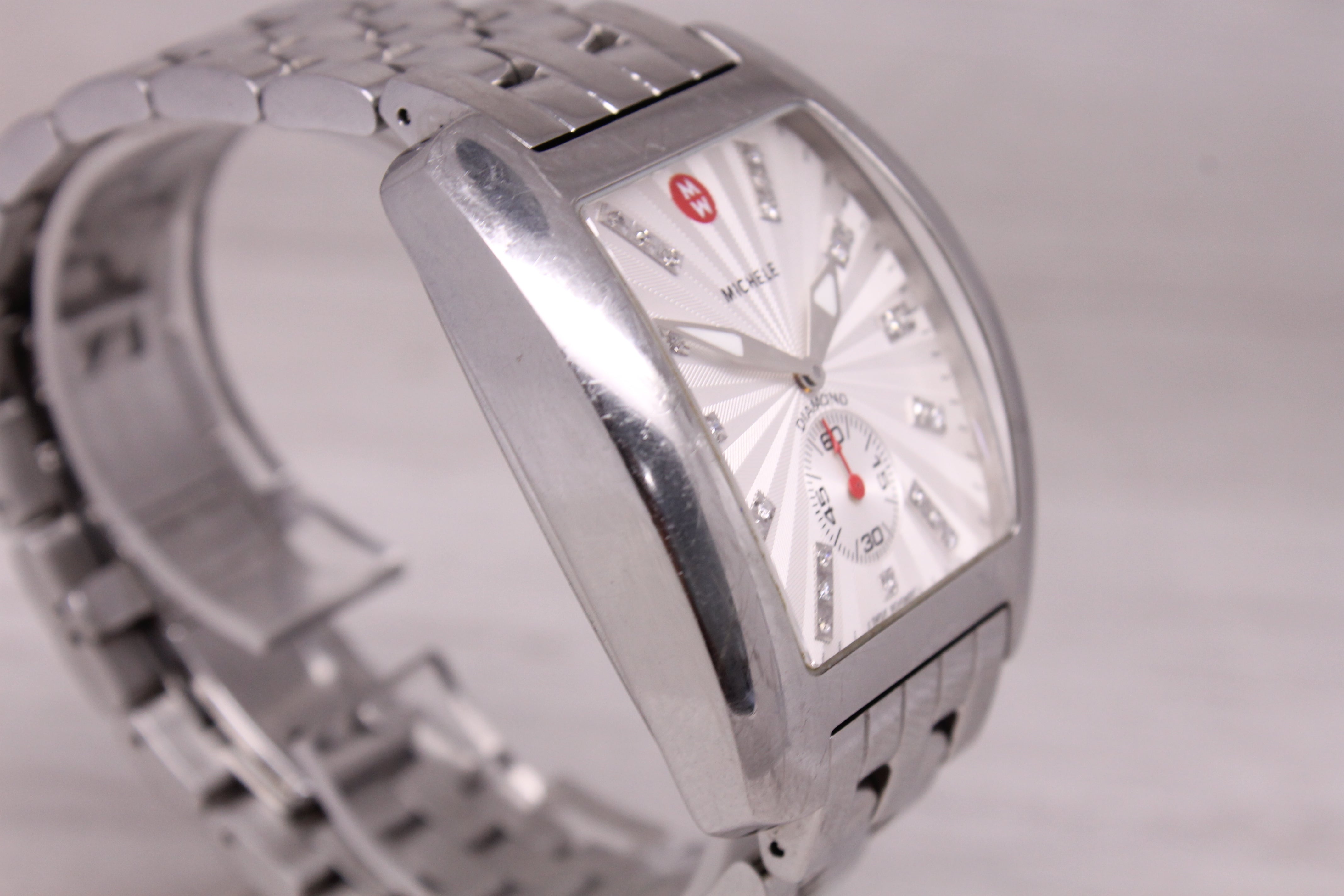Michele Urban XL Diamond 37mm Stainless Steel Watch Quartz MW02T00A0942 Swiss